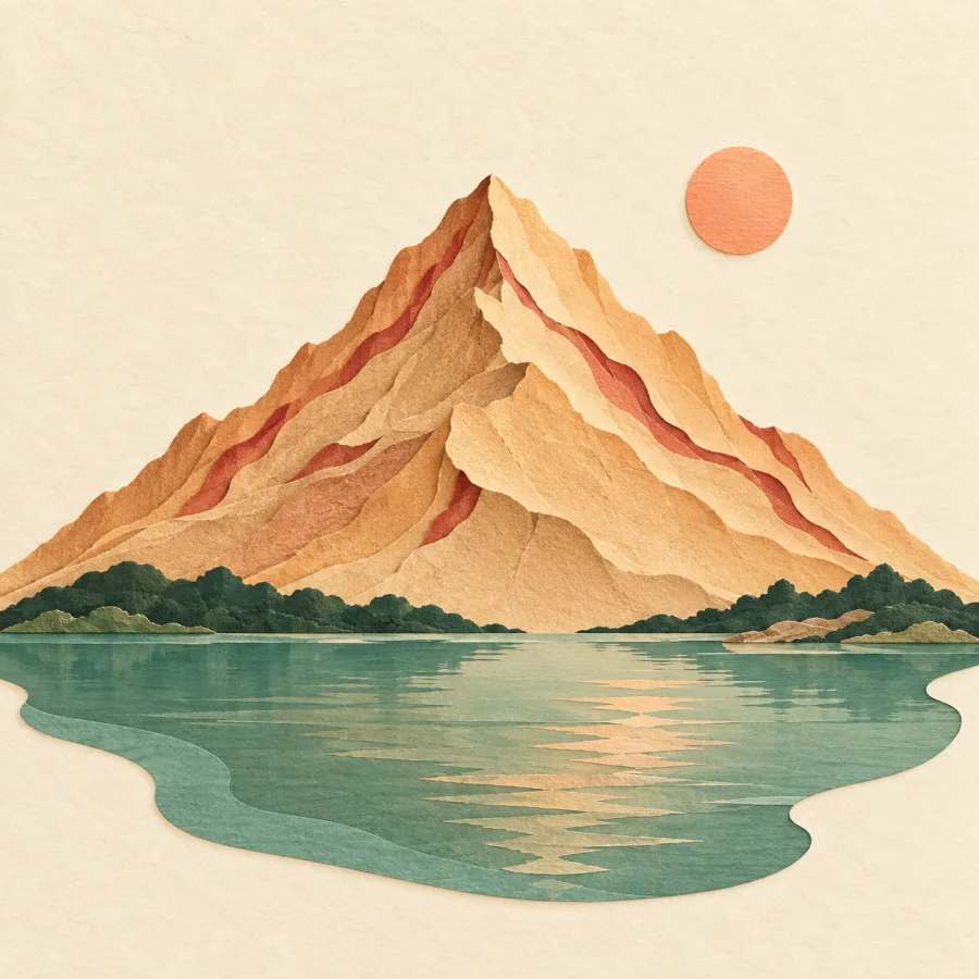 Ein Berg an einem See