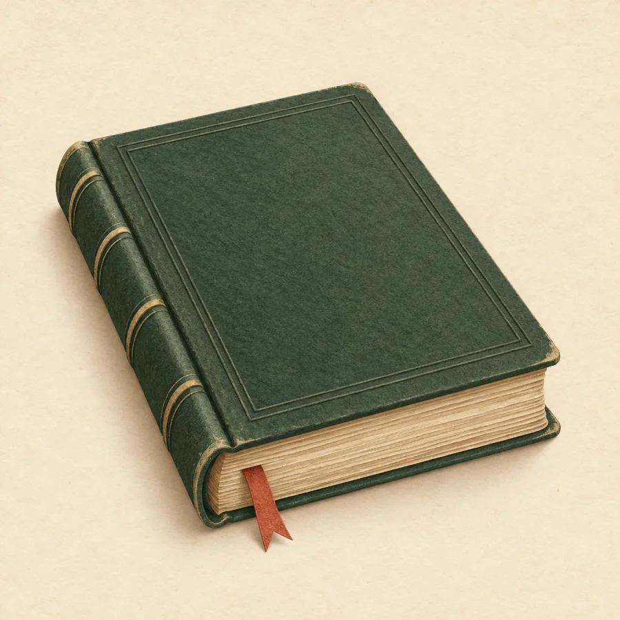 Ein altes Buch mit einem Lesezeichen