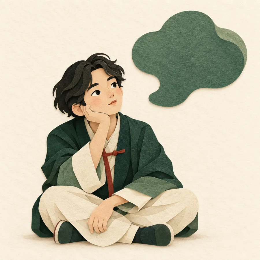 คนกำลังคิดพร้อมเครื่องหมายคำถาม