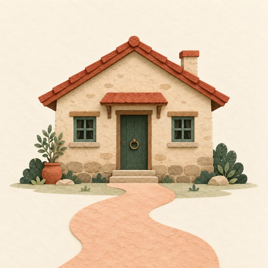 Une maison familiale avec un chemin