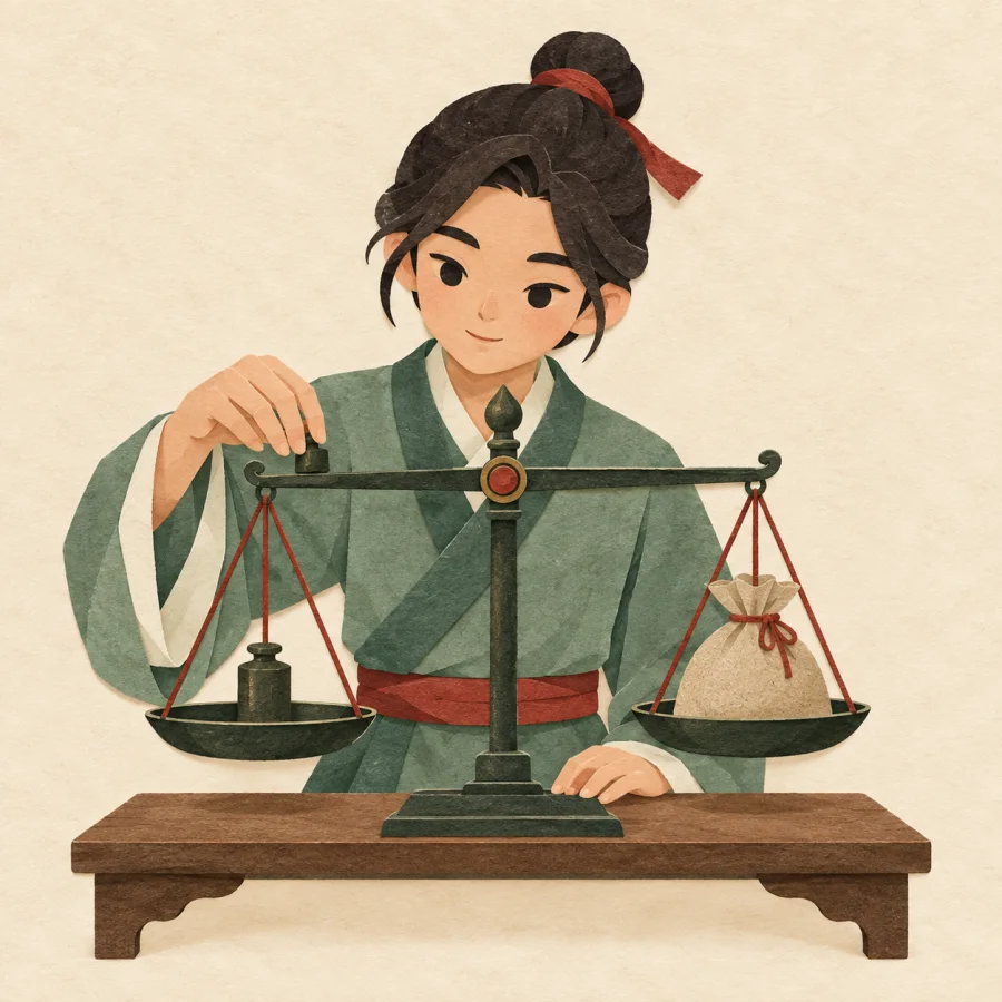Une personne utilisant une balance