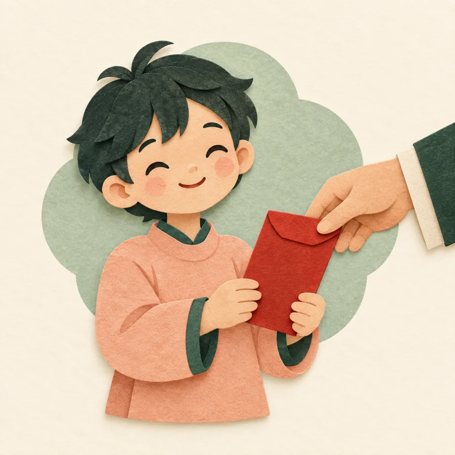 A student receiving an envelope