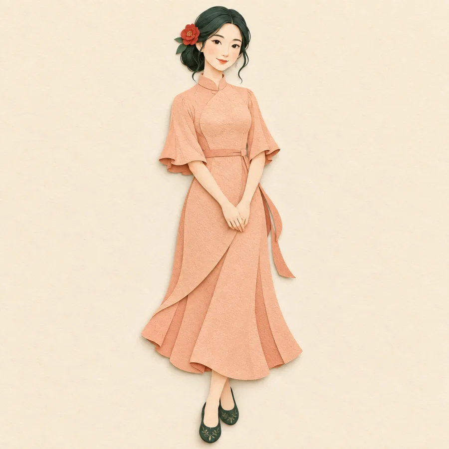 A graceful woman with a flower