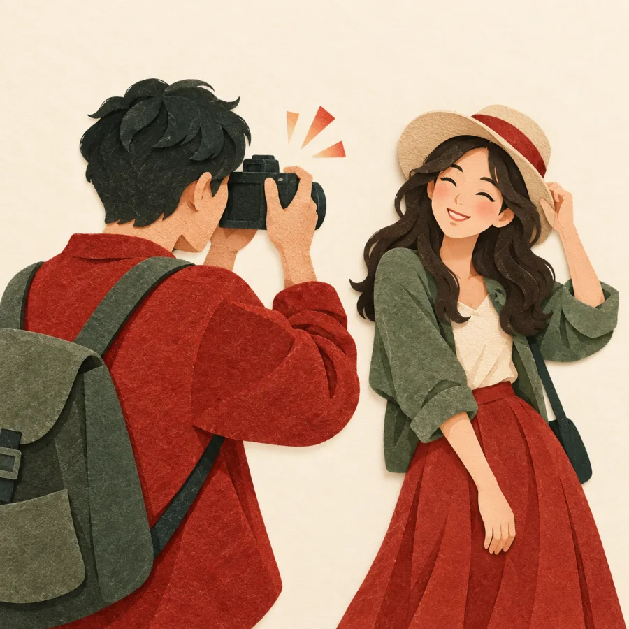 A person taking a photo
