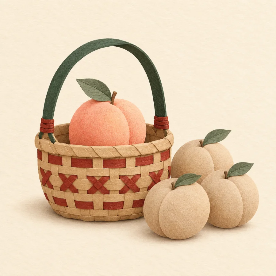 Una cesta con fruta al lado