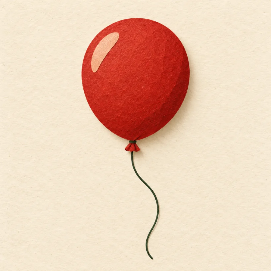 Un globo que flota atado a un hilo
