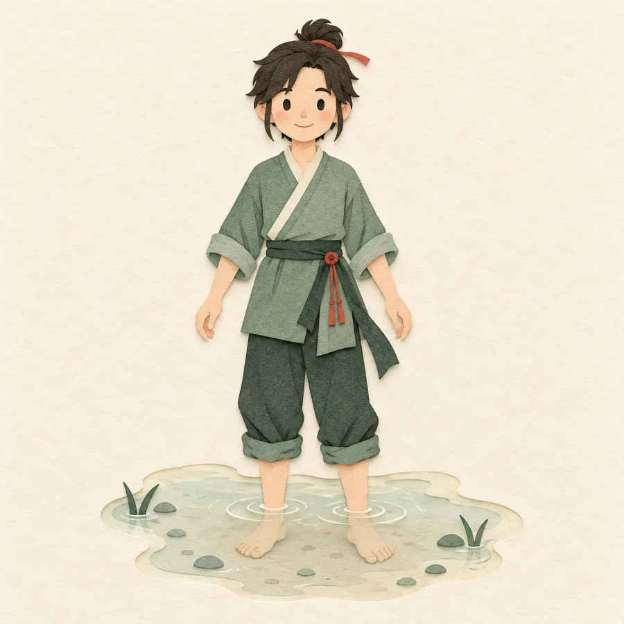 คนยืนอยู่ในแอ่งน้ำ