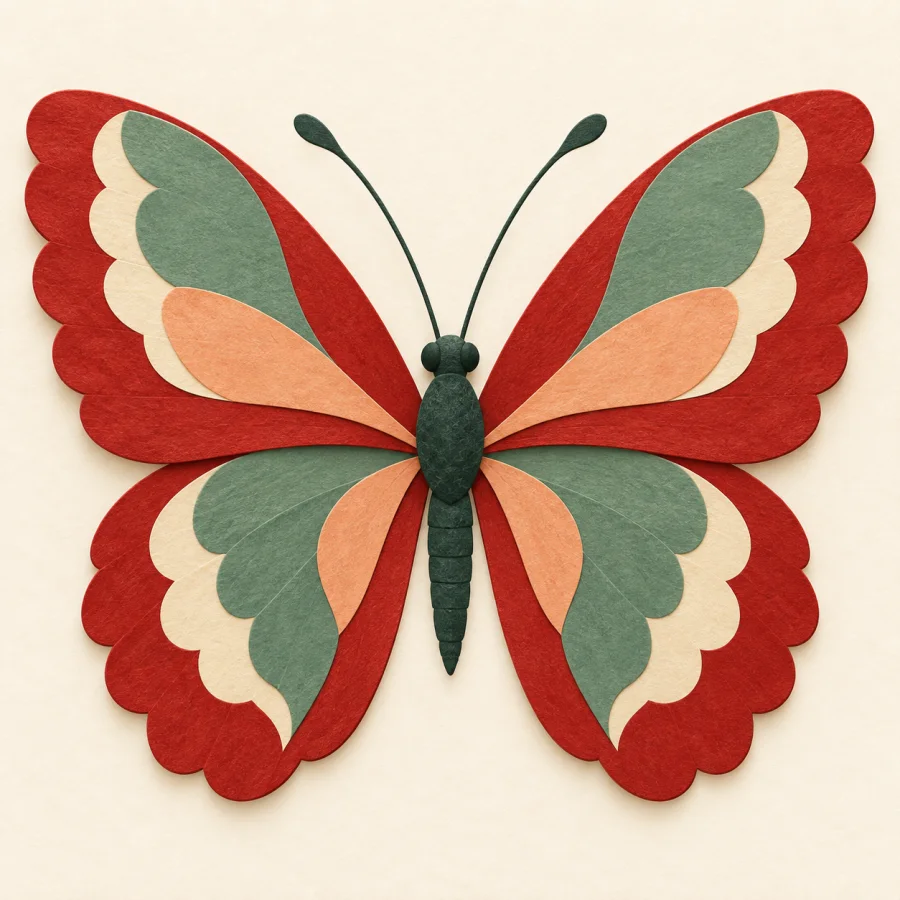 Ein Schmetterling mit gemusterten Flügeln