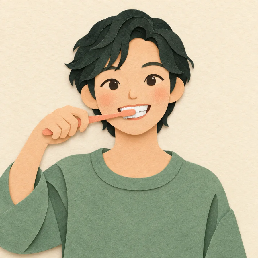 Une personne qui se brosse les dents