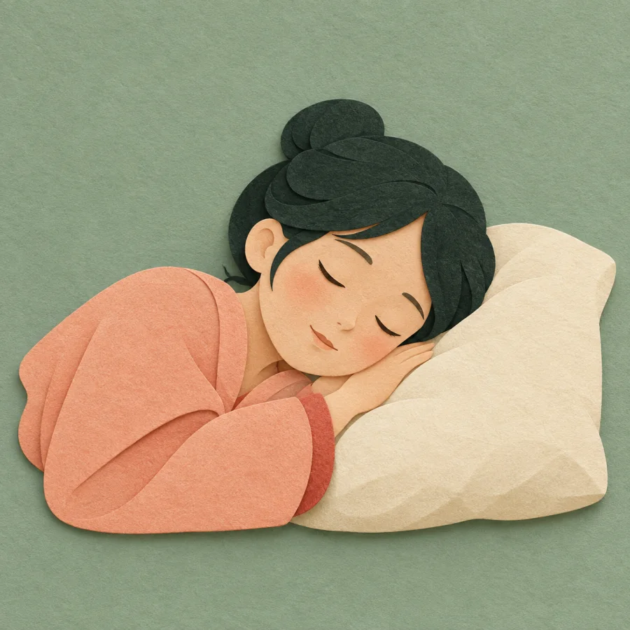 A person asleep on a pillow