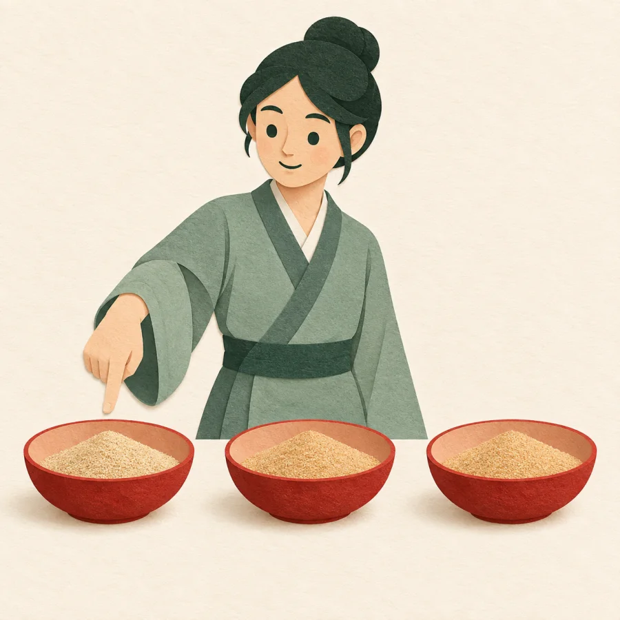 Bowls placed in a line