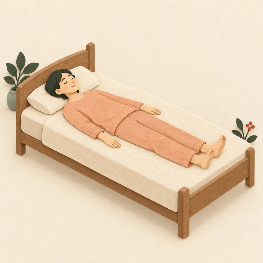 Uma pessoa deitada em uma cama