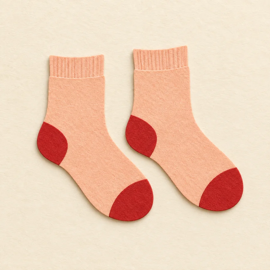 Une paire de chaussettes posée côte à côte