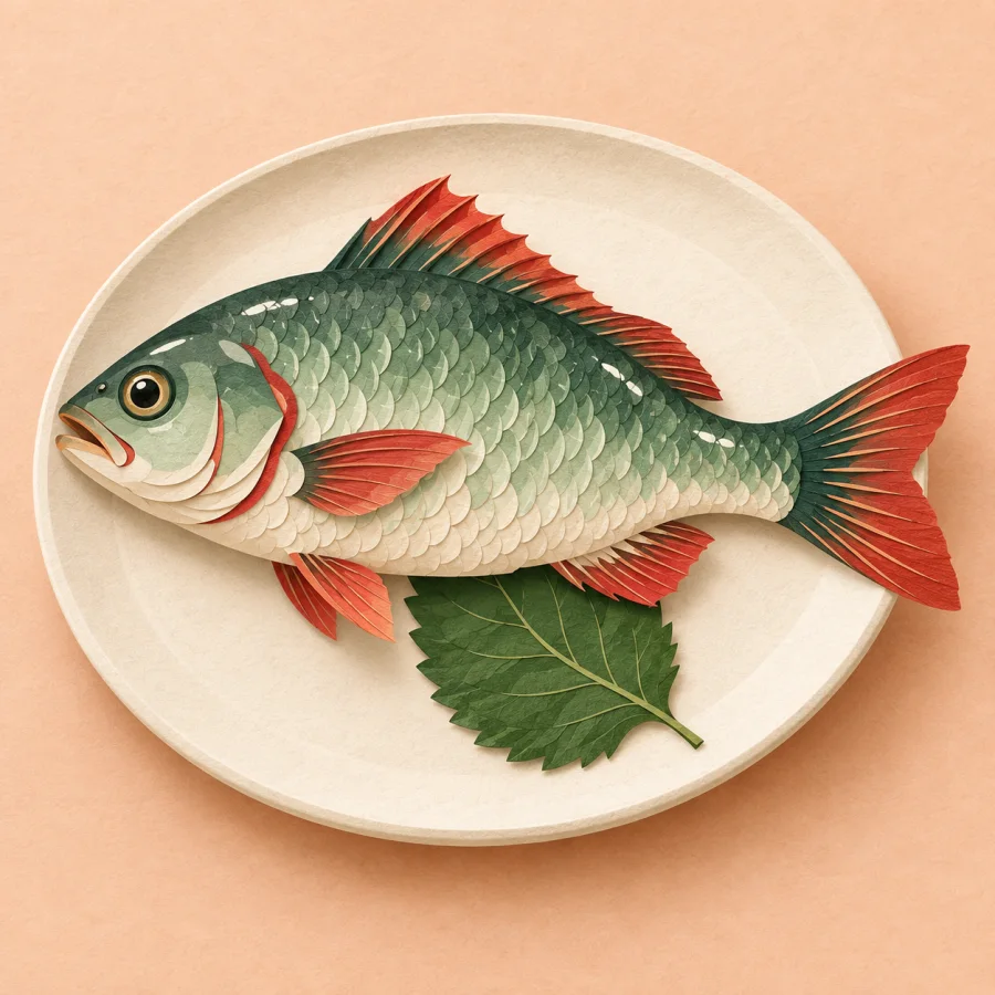 Un pescado en un plato