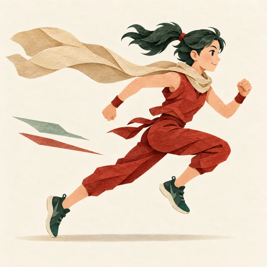A runner dashing forward