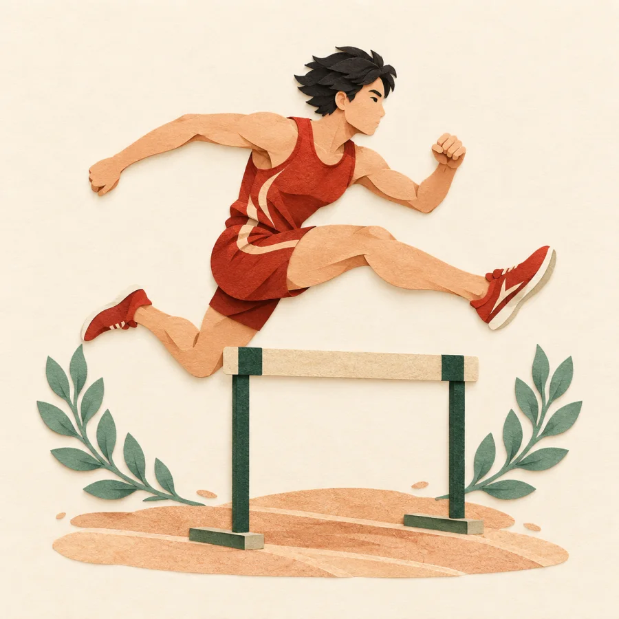 Una persona saltando una valla en atletismo