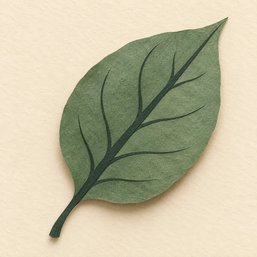 Ein einzelnes Blatt auf dem Boden