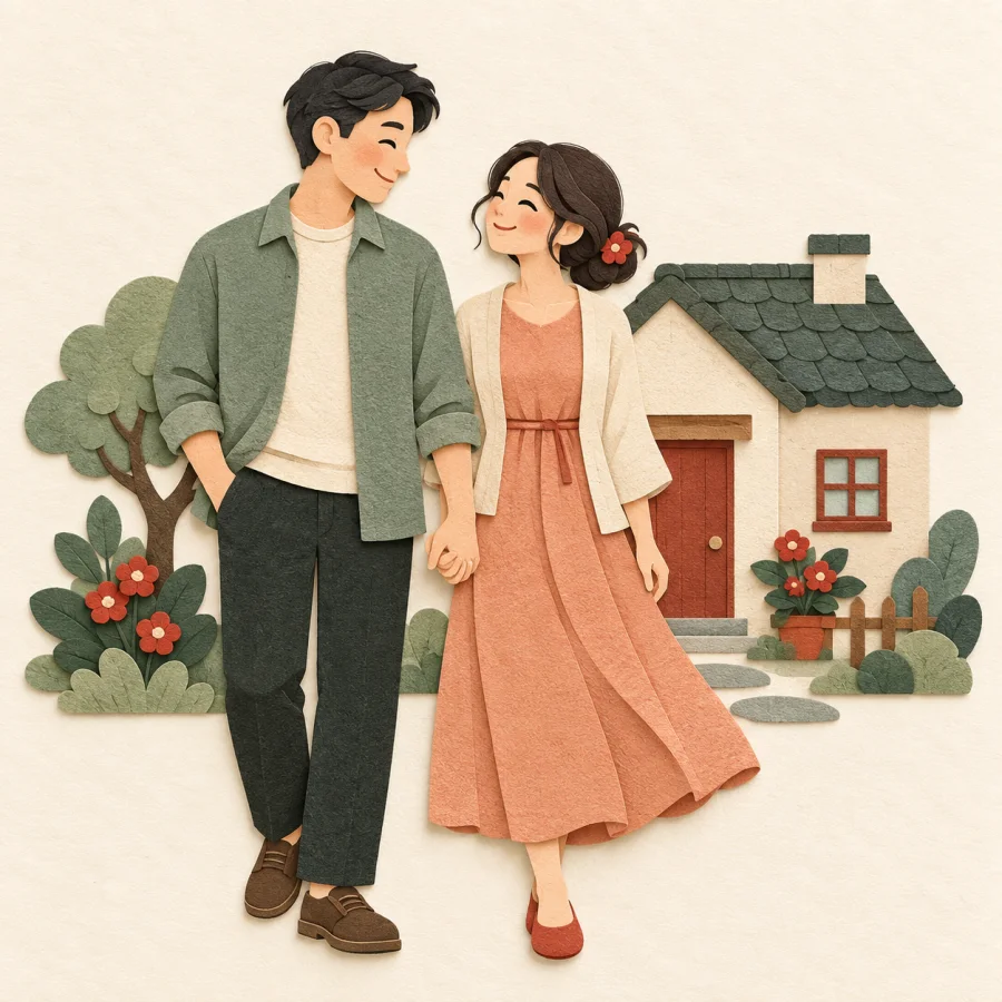 Un esposo tomando la mano de su pareja
