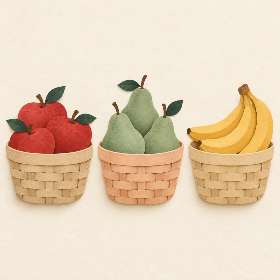 Des paniers avec différents fruits