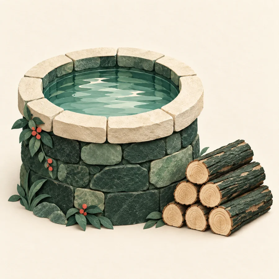 A well beside useful supplies