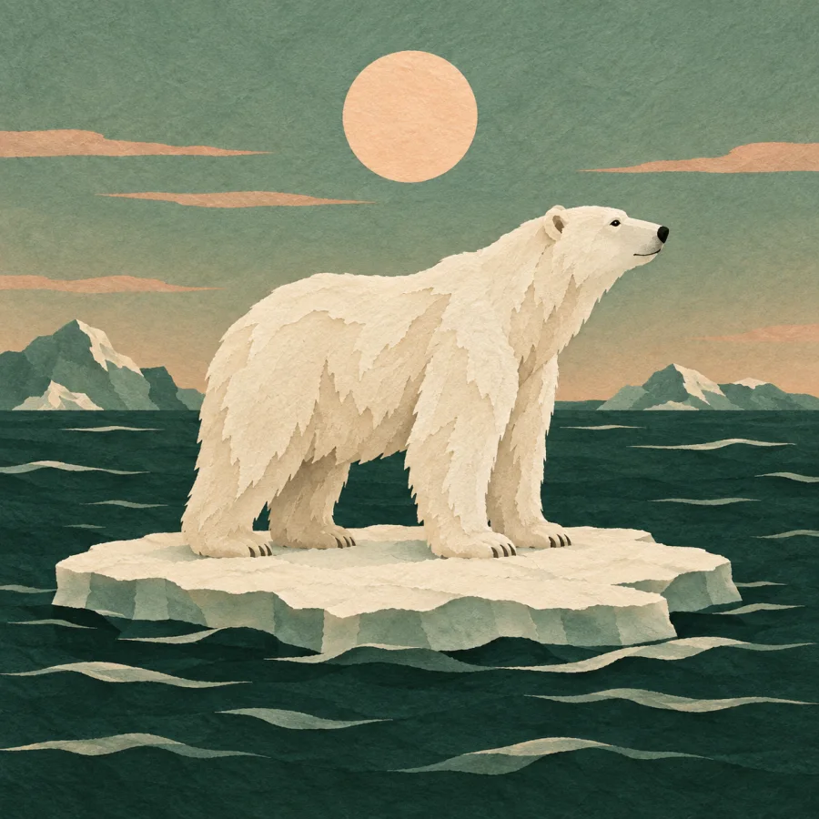 Un oso polar sobre el hielo
