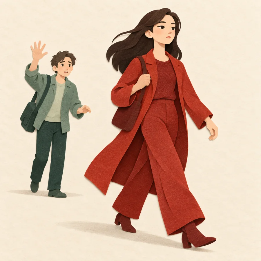 A person ignoring a helper