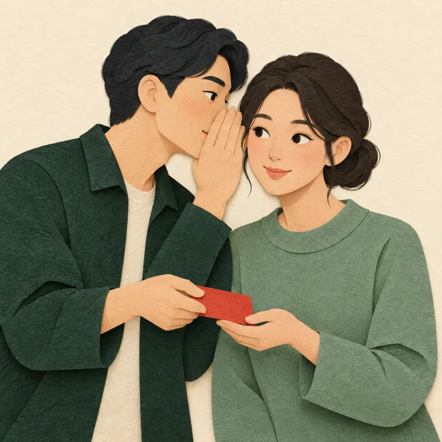 คนส่งสารกำลังกระซิบบอกใครบางคน