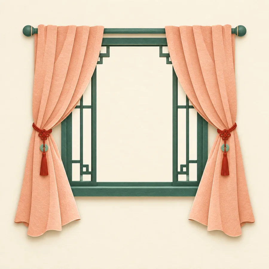 Curtains hanging from a window