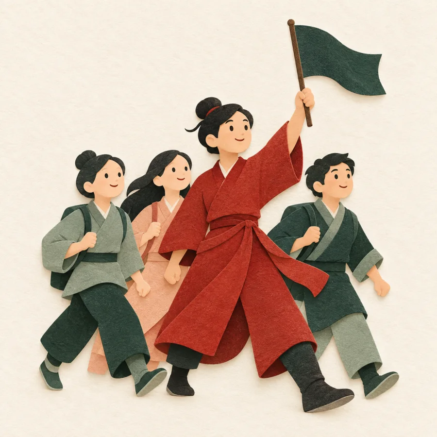 A leader gathering people