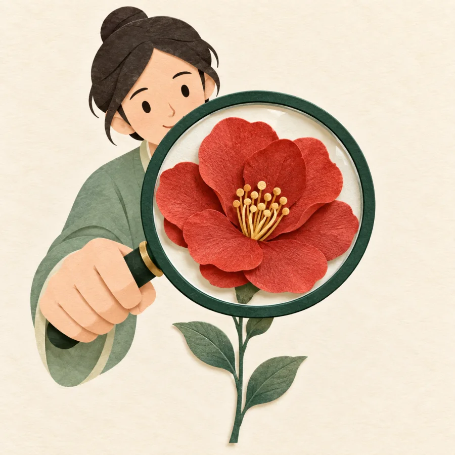 คนกำลังใช้แว่นขยาย