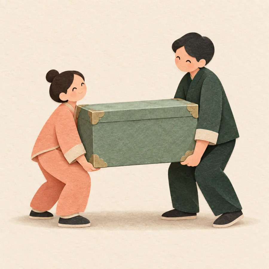 Alguien levantando una caja