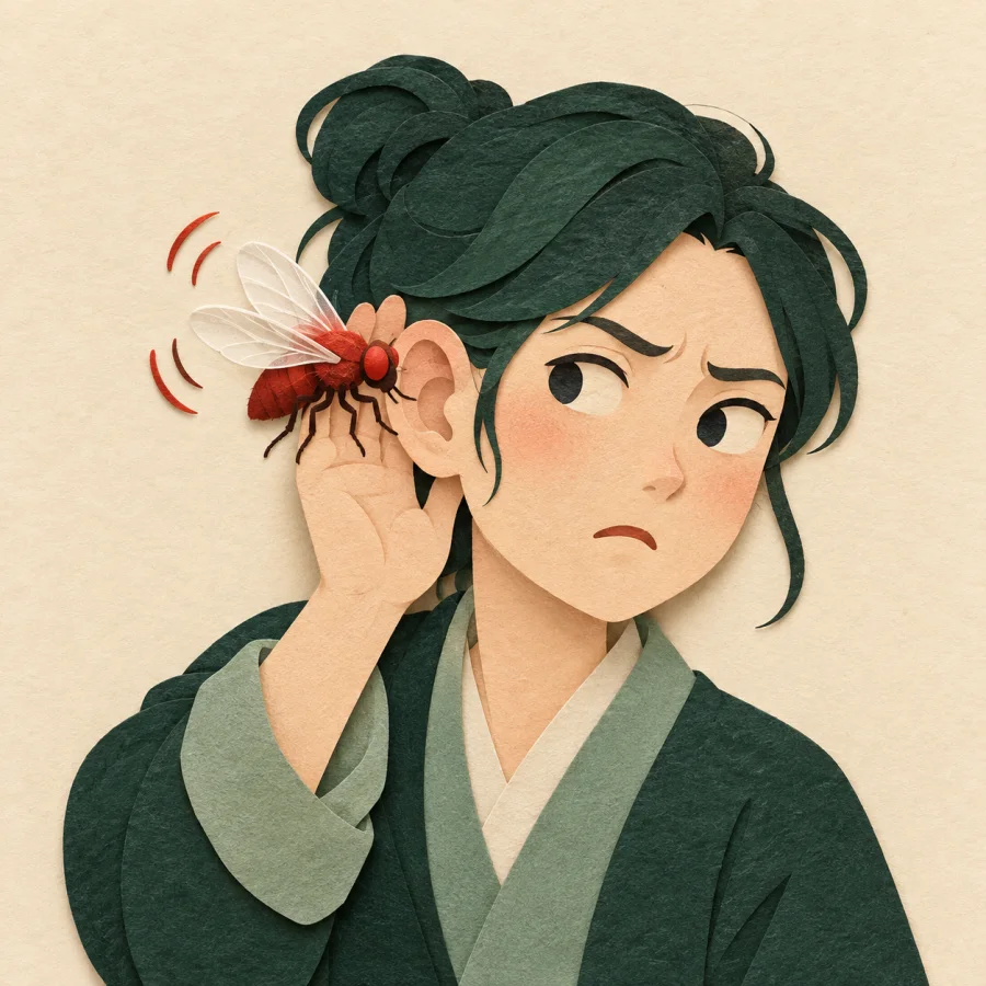 A fly distracting a listener