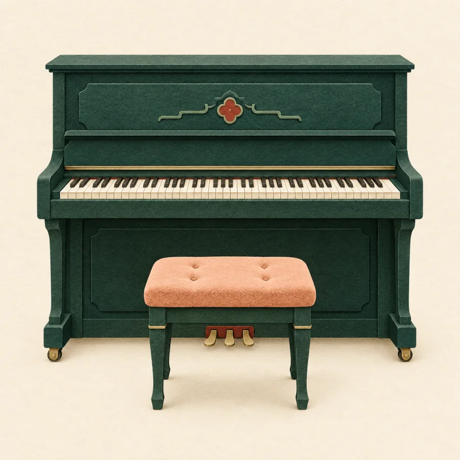 Ein Tasteninstrument mit einem Hocker