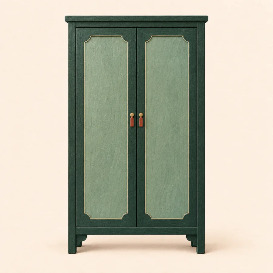 A cabinet with closed doors