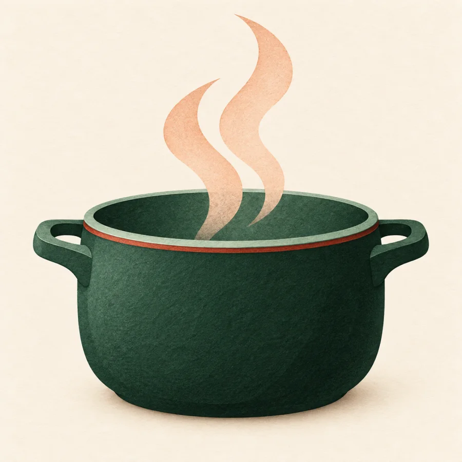 Una olla con asas