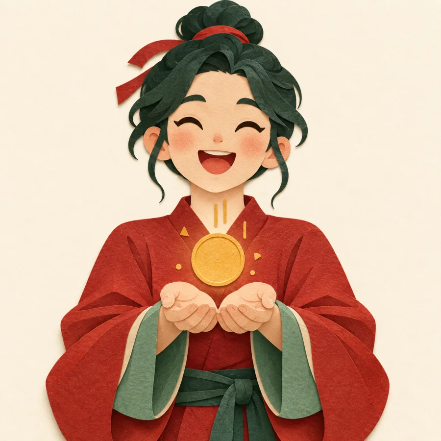 A person catching a coin