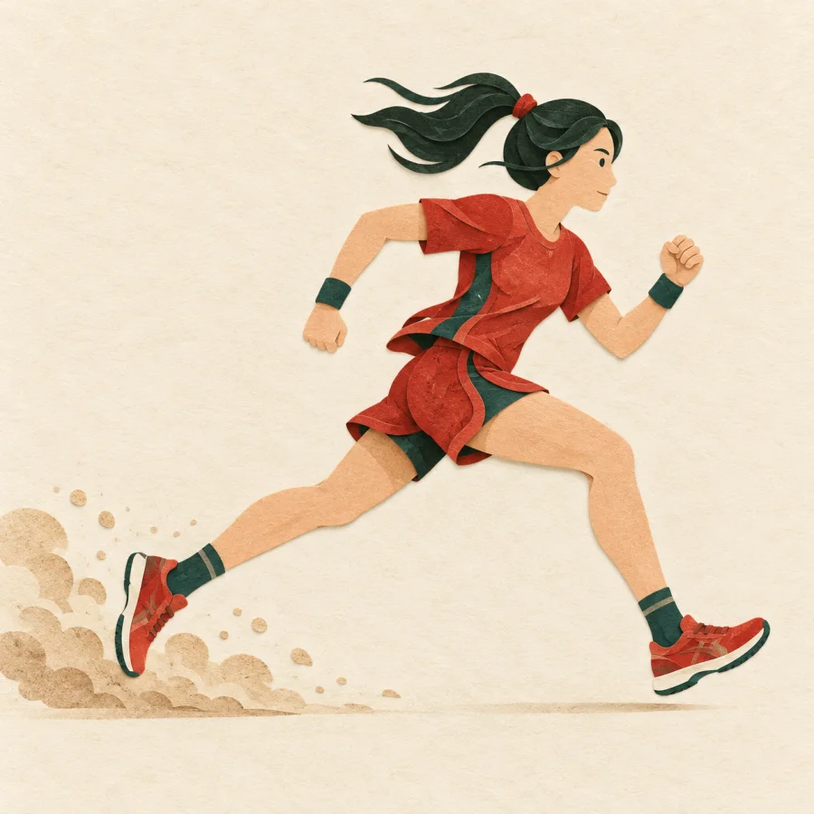 Un coureur qui accélère