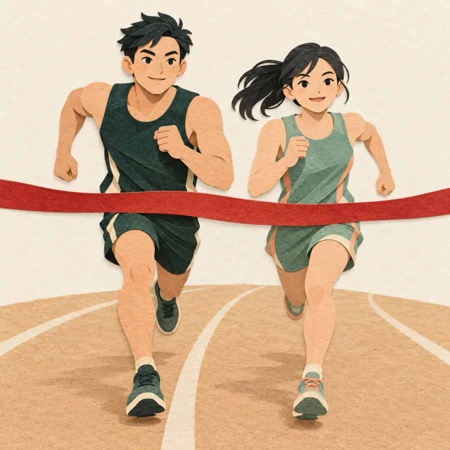 Dos corredores que corren hacia una cinta