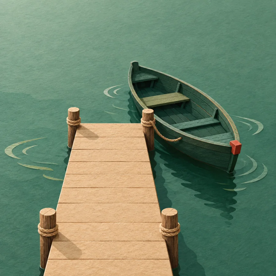 Perahu di samping dermaga