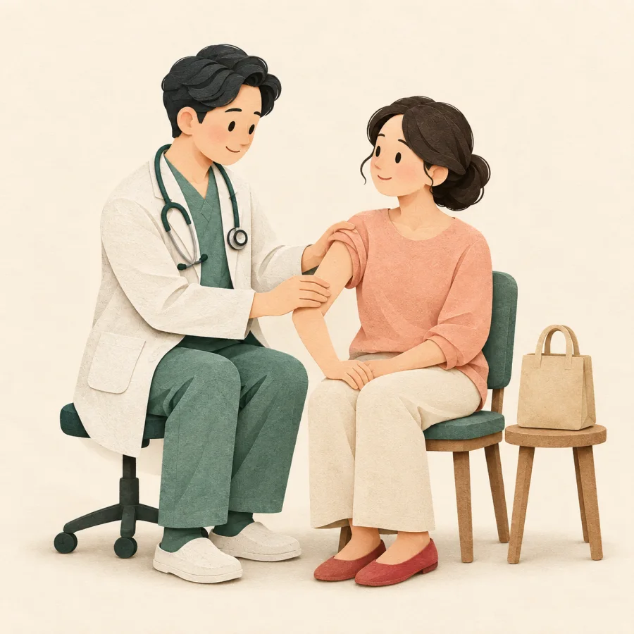 Un médico atendiendo a un paciente