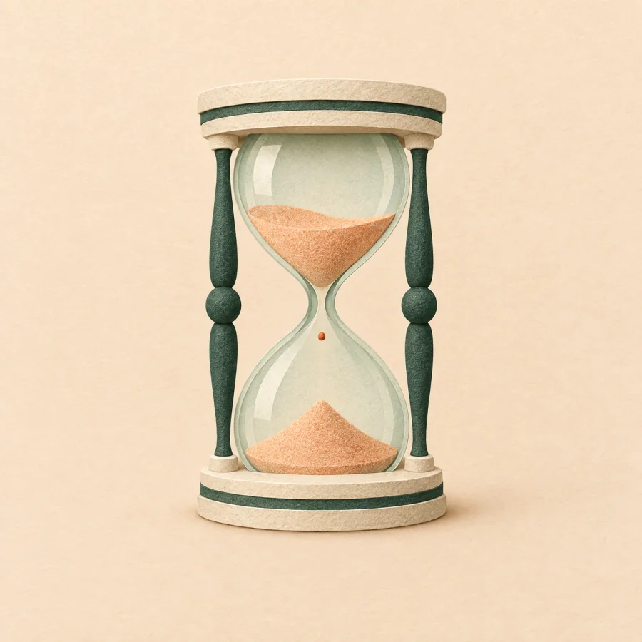 Sand rinnt durch eine Sanduhr
