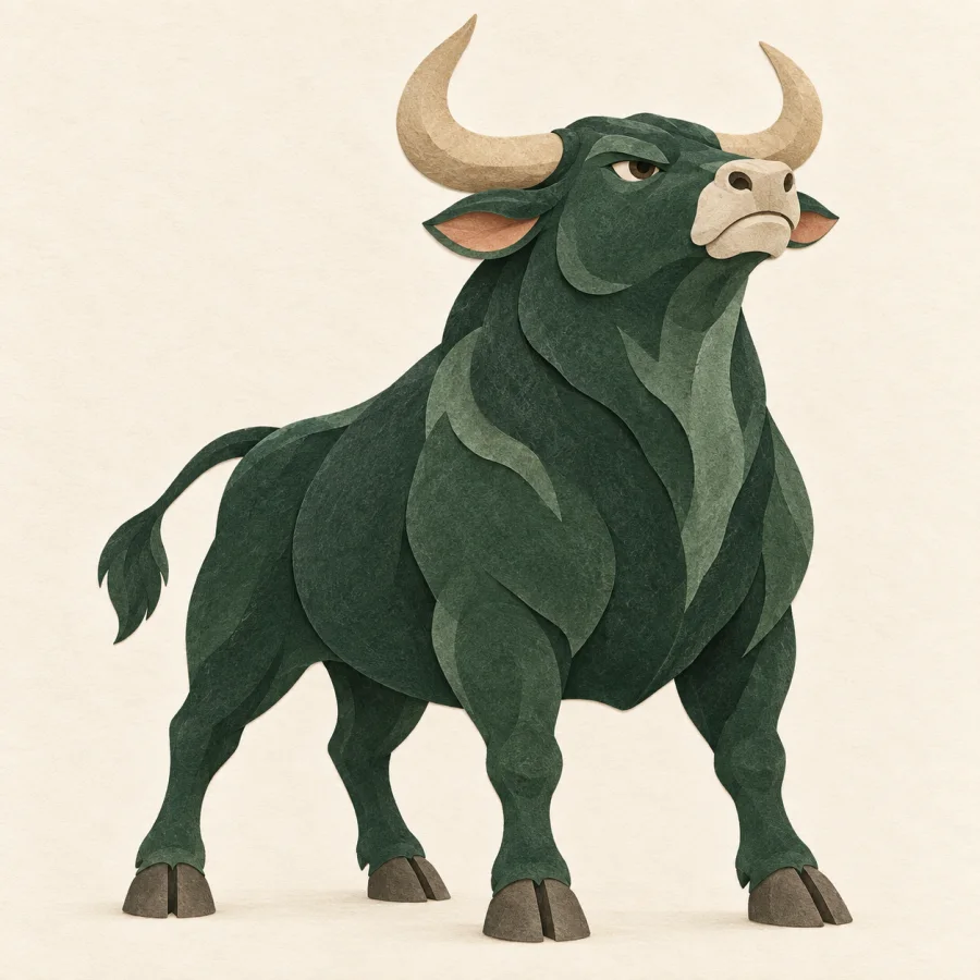 Sapi jantan gagah yang berdiri kokoh