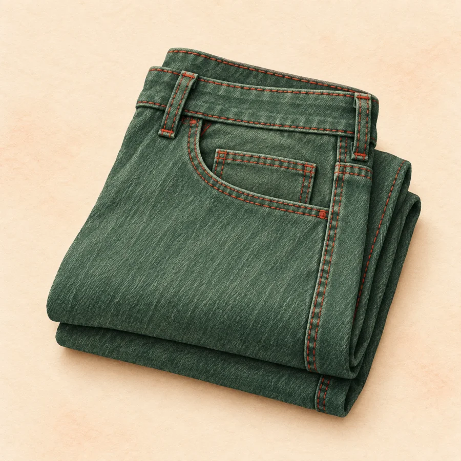 Katlanmış bir kot pantolon