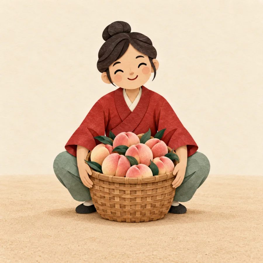 A person gathering all the fruit
