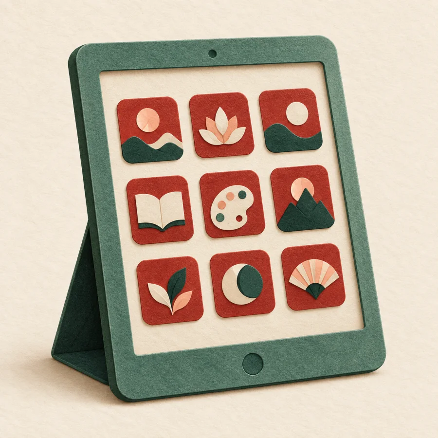 Una tableta muestra iconos de aplicaciones