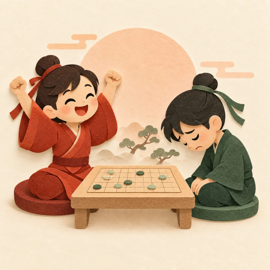 ผู้เล่นสองคนกำลังเล่นเกมอยู่ที่กระดาน