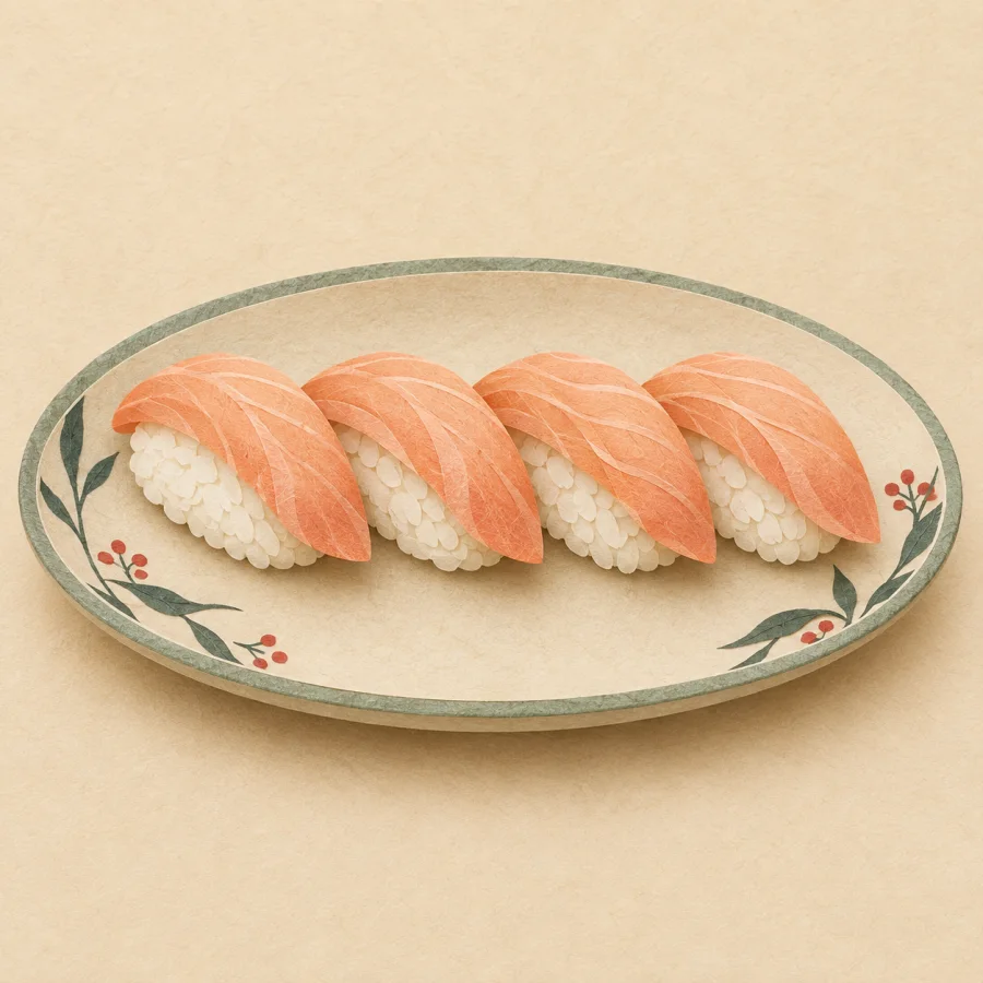 Deretan sushi di atas piring