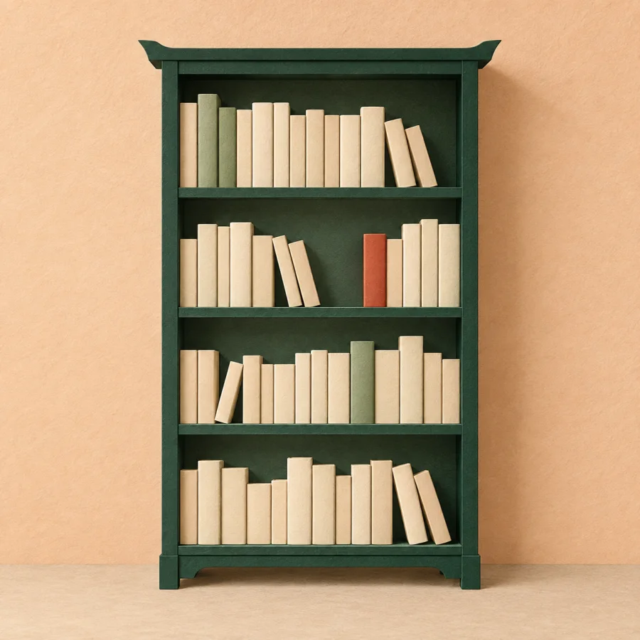 Une grande étagère remplie de livres