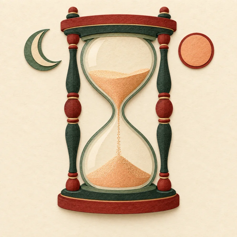 A sun moon and hourglass