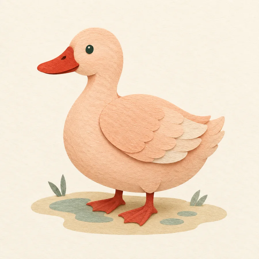 Um pato em pé em uma poça